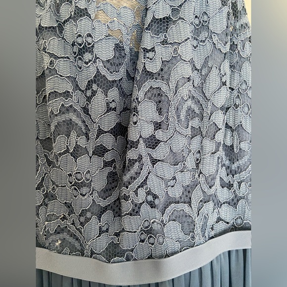 David's Bridal Blue Lace Evening Gown - Picture 6 of 8